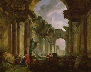 Imaginary View af Grand Gallery of Louvre in Ruins, 1796